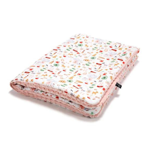 La Millou Medium Blanket 80 x 100 cm - French Riviera Girl Khaki Powder Pink