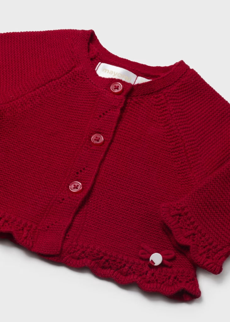 Mayoral Knit Long Cardigan Rojo - Main Image