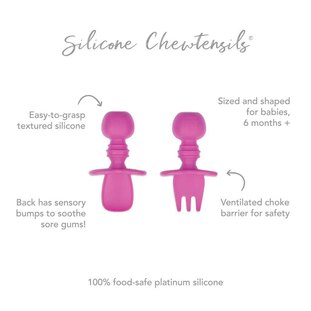 Bumkins Silicone Chewtensils - Fuchsia