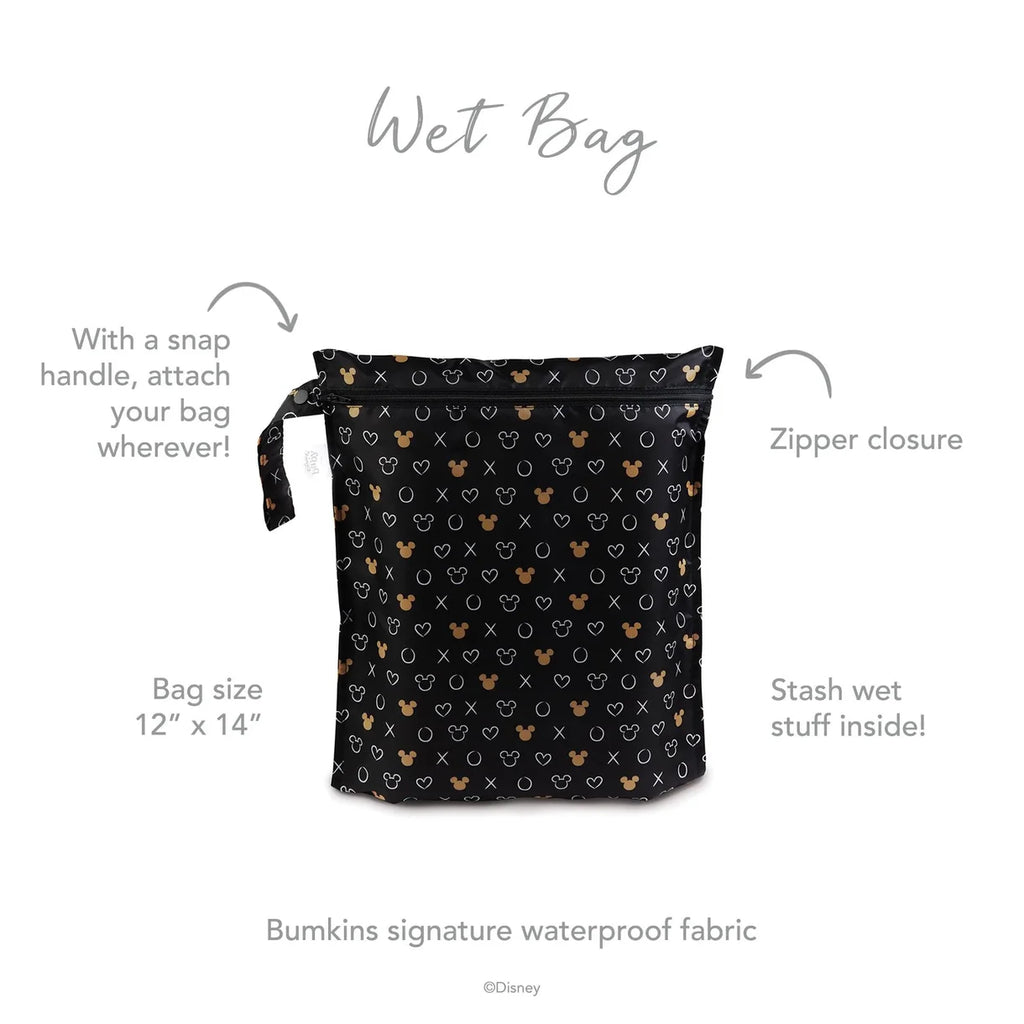 Bumkins Wet Bag - Minnie Mouse Icon Black+White