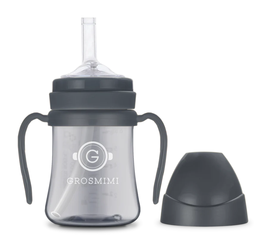 Grosmimi PPSU Straw Cup 200ml Dark Series - Charcoal