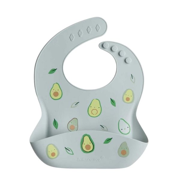 Loulou Lollipop Silicone Bib Printed - Avocado