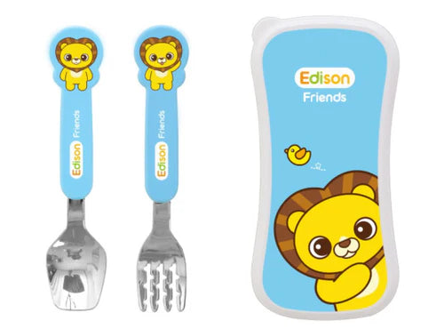 Edison Friends Spoon&Fork Case Set - Lion