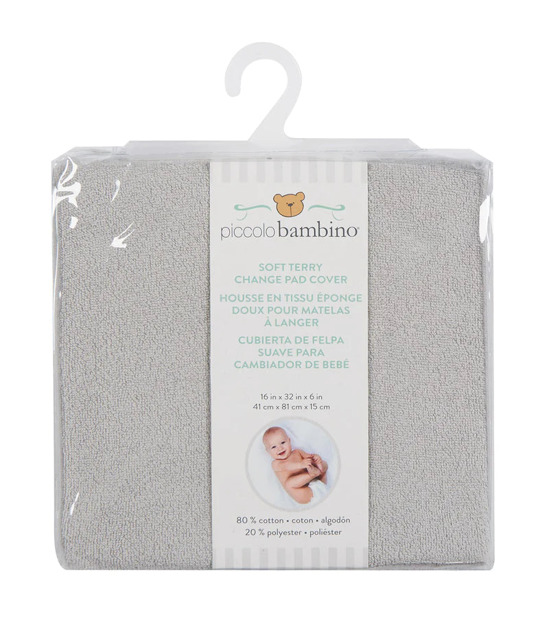 Piccolo Bambino Terry Fitted Sheet For Change Pad - Grey PB5001GY