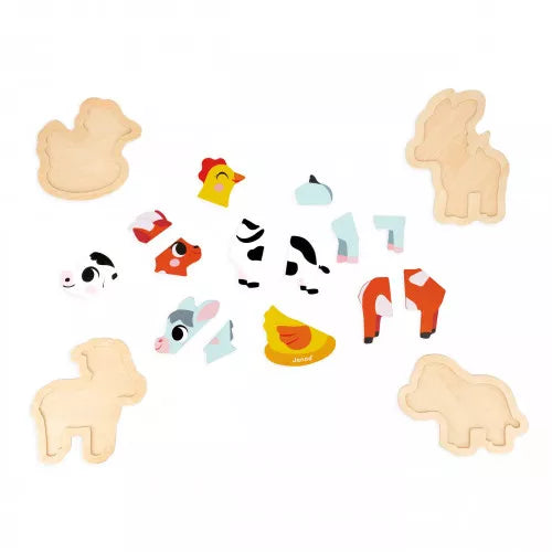 Janod 4 in 1 Progressive Puzzles - Farm