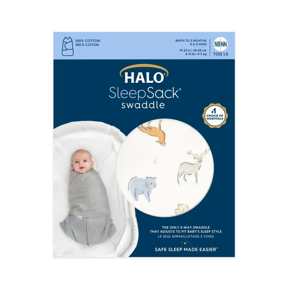Halo Cotton Sleepsack Swaddle 1.5T - Forest Friend