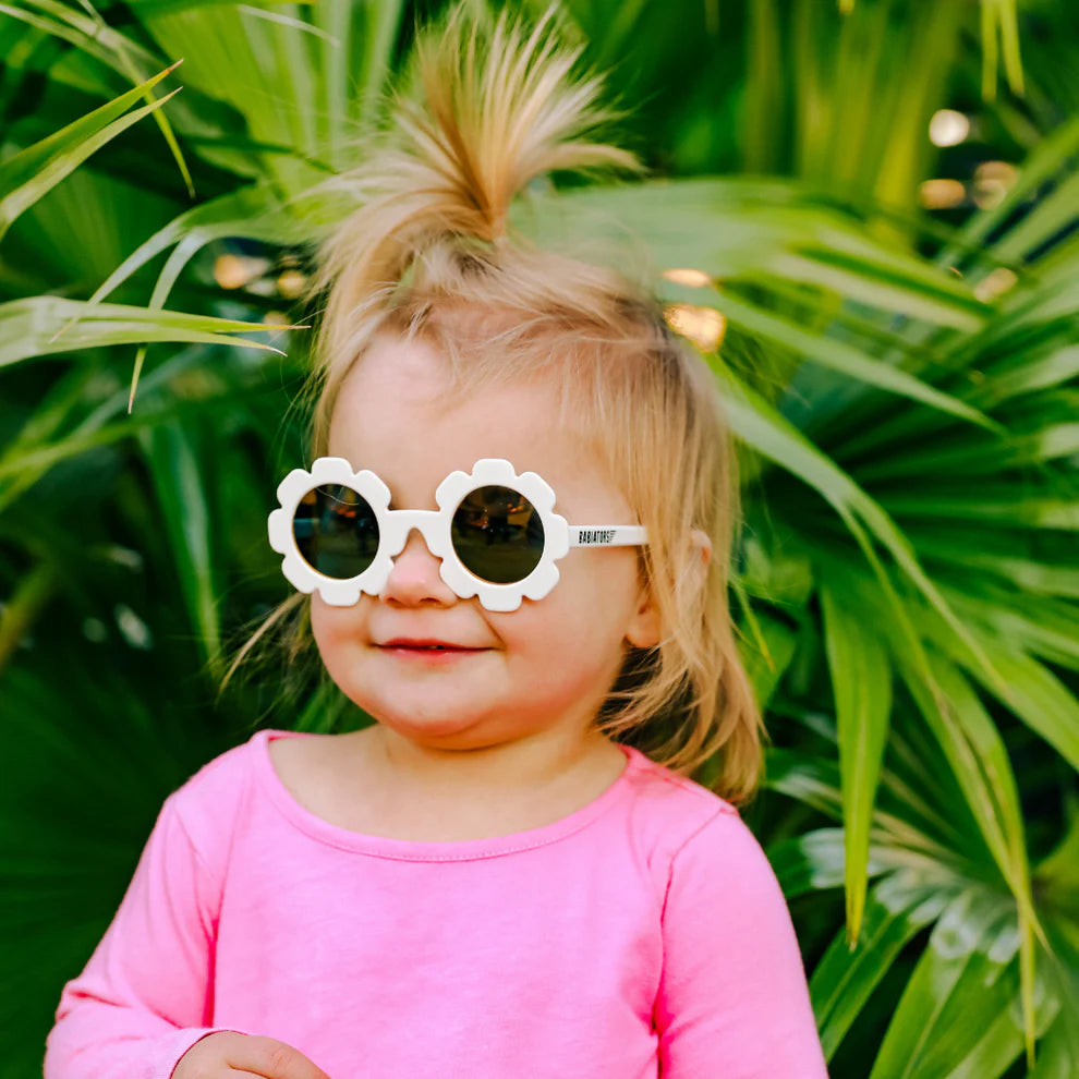 Babiators Sunglasses The Daisy White Flowers w/Gold Lens - 0-2yrs