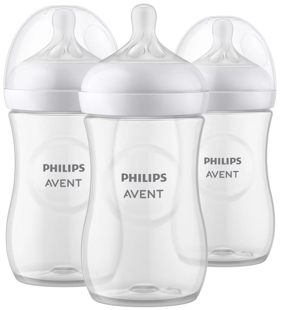 Avent Natural Bottle 9oz Clear - 1M+ 3pack