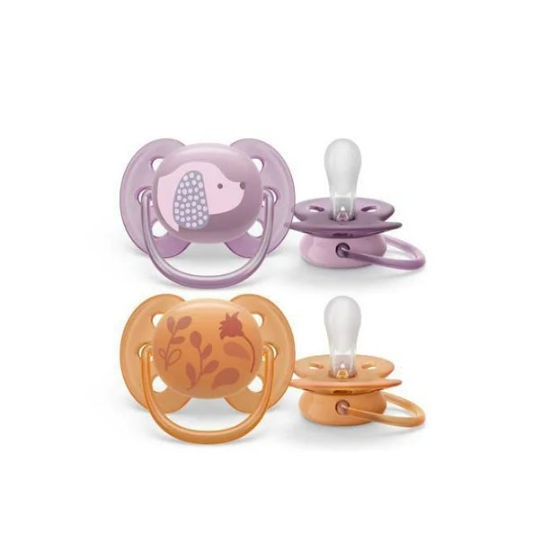 Avent Ultra Soft Pacifier 2pk - Puppy&Leaves 6-18M