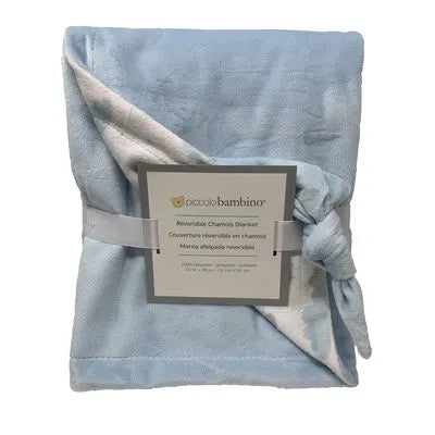 Piccolo Bambino Reversible Micro Chamois Blanket - Blue PB1344-1BL