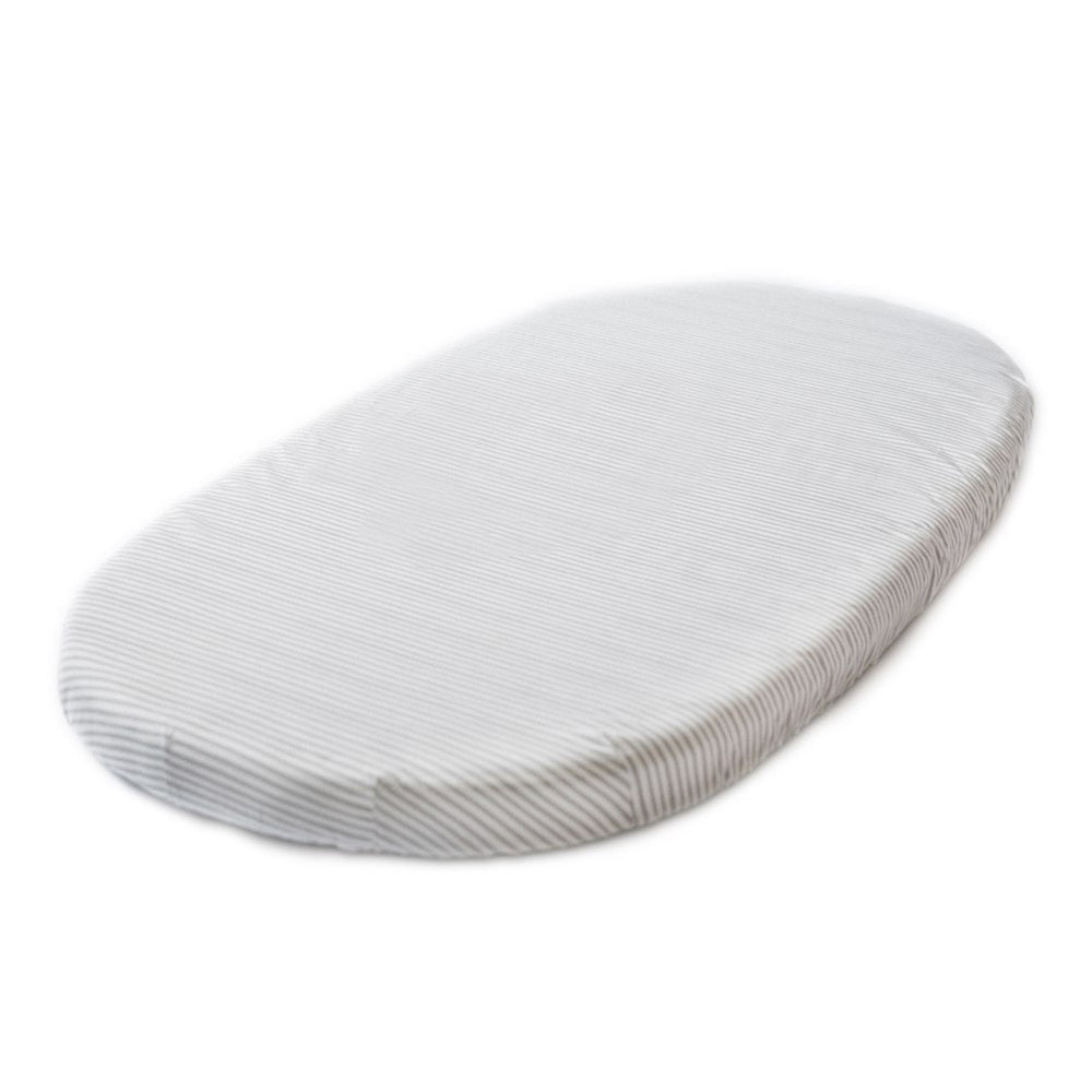 STOKKE Bed Fitted Sheet by Pehr - Stripped Away Pebbles