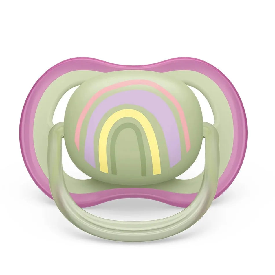 Avent Ultra Air Pacifier 2PK 0-6M - Sun Green Rainbow