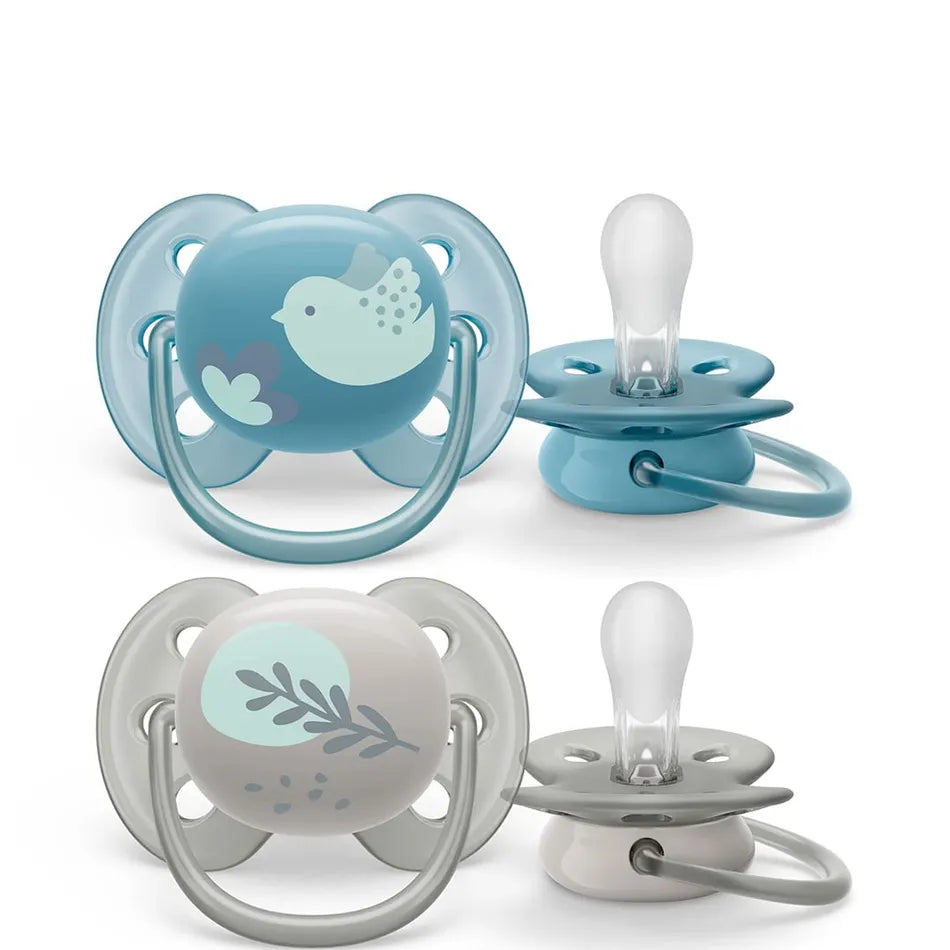 Avent Ultra Soft Pacifier 2PK 6-18M - Dove+Leaves