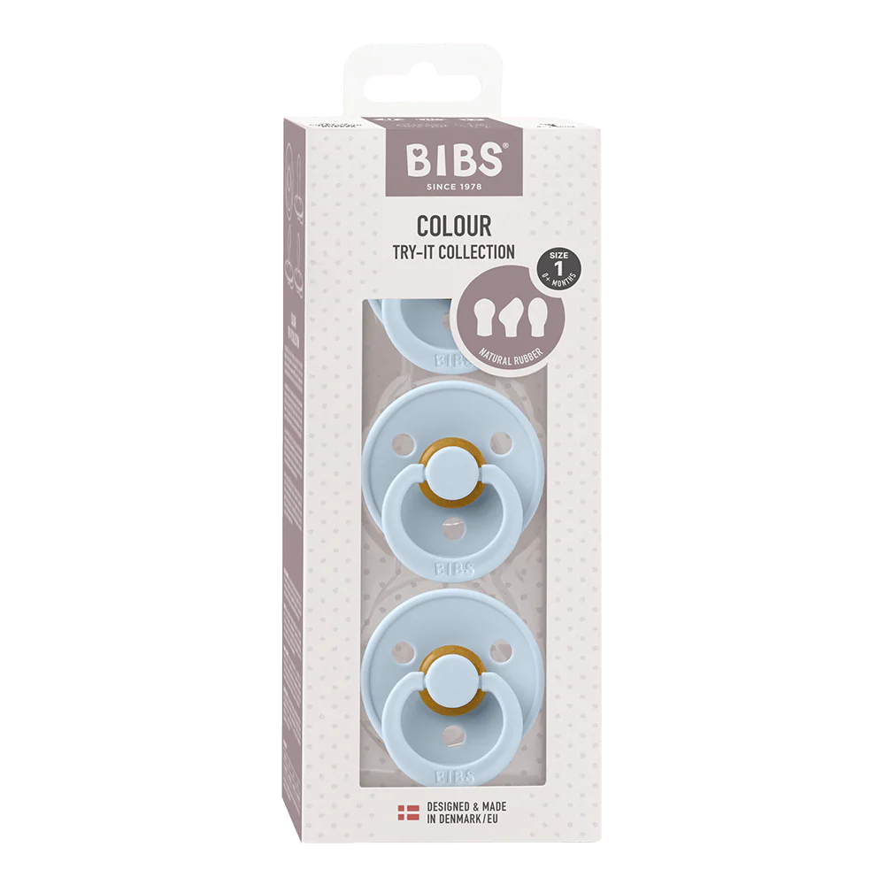 Bibs Try-It Colour Collection Baby Blue 3 Pack 0-6M