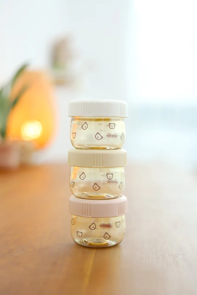 Grosmimi Dotgom PPSU Baby Food Jar 150ml - White/Pure Gold/Rose Gold