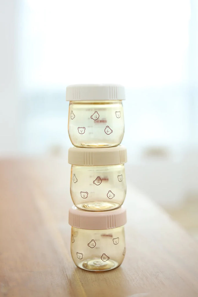 Grosmimi Dotgom PPSU Baby Food Jar 250ml - White/Pure Gold/Rose Gold