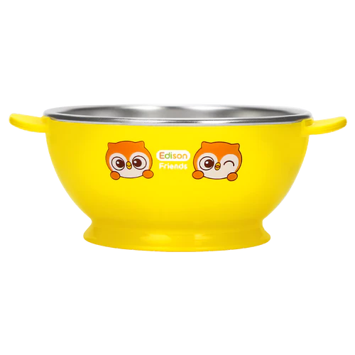 Edison Friends Stainless Rice Bowl - Owl