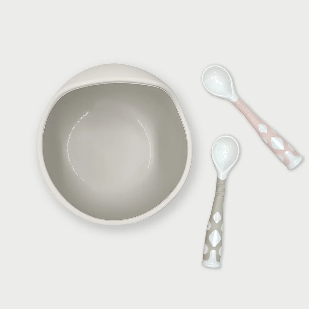 Kushies Silibend Spoons 2pk - Sand/Pink