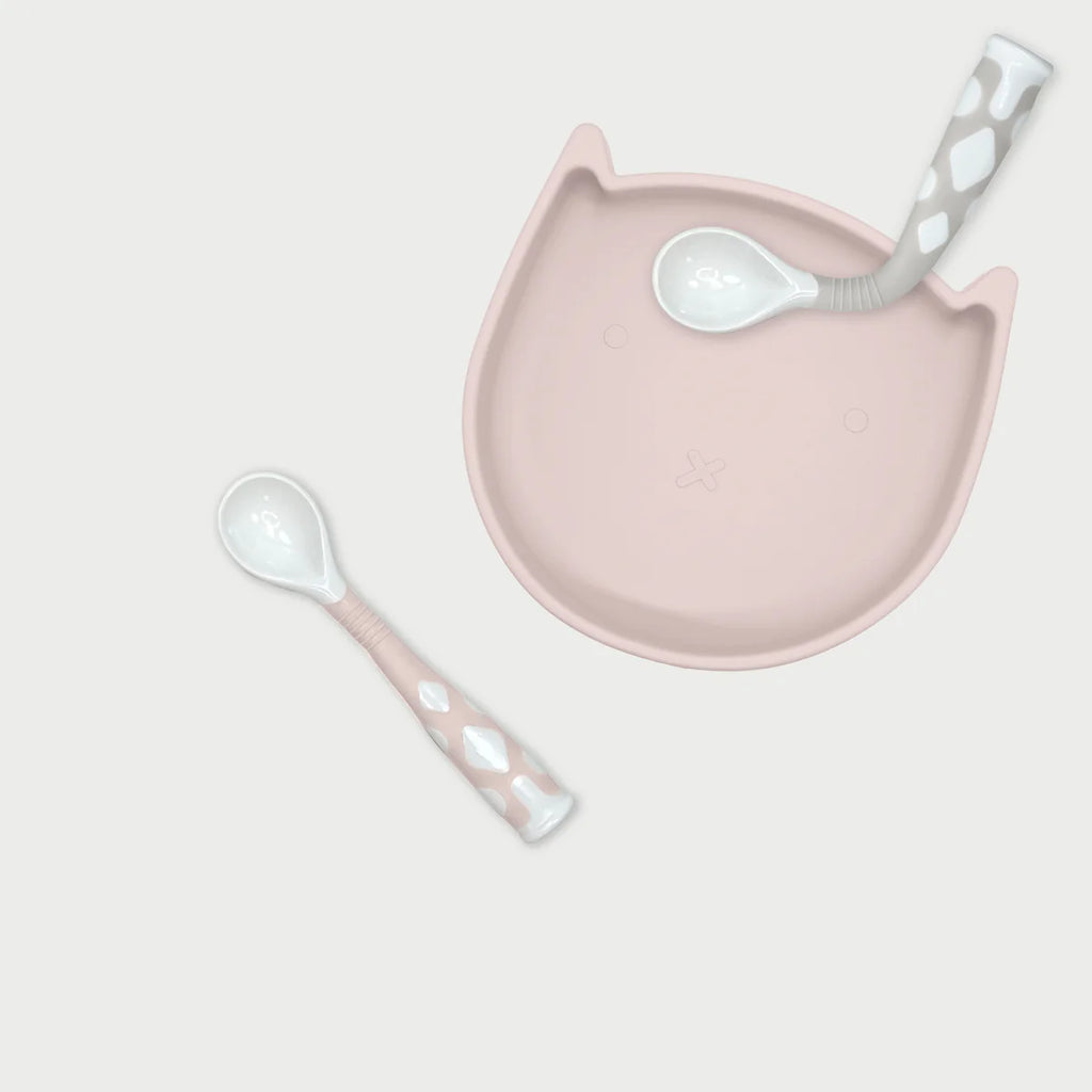 Kushies Silibend Spoons 2pk - Sand/Pink