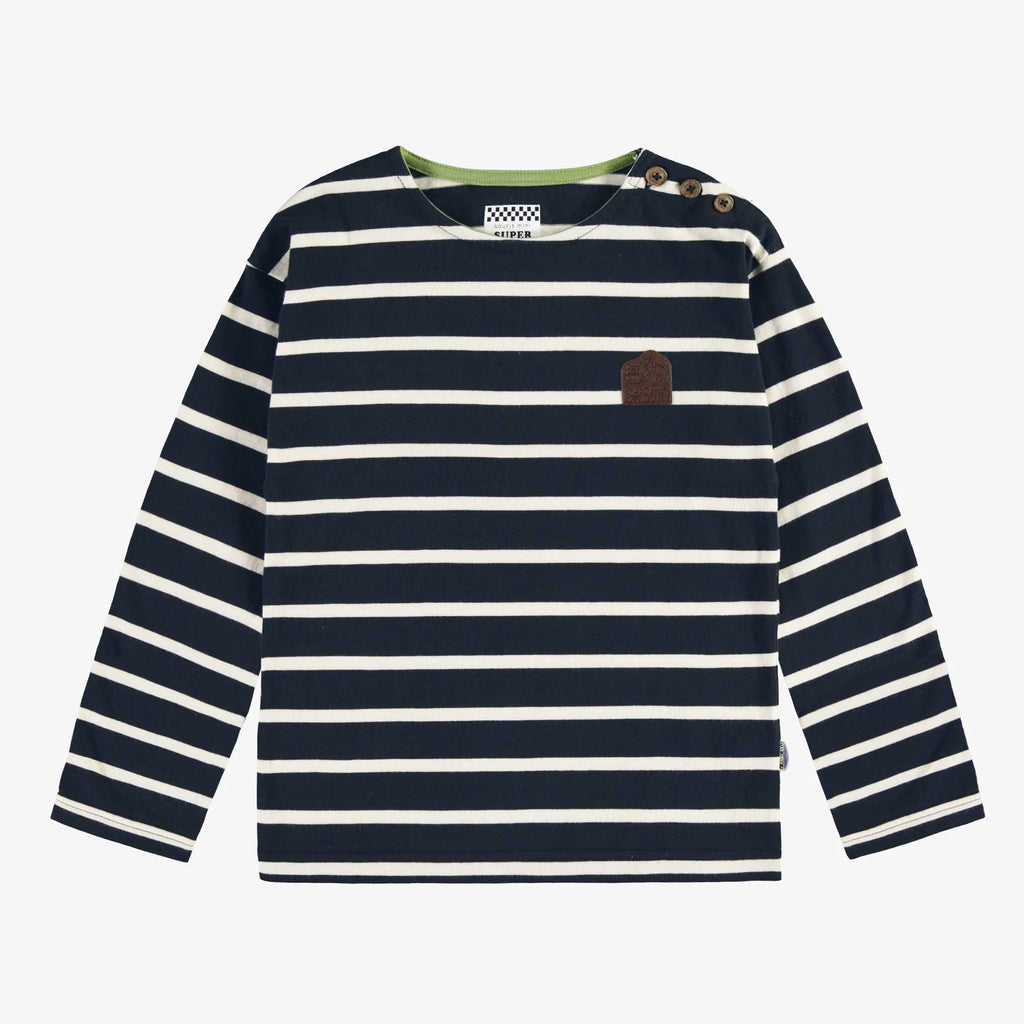 Souris Mini Long Sleeve T-Shirt - Navy & White Stripe