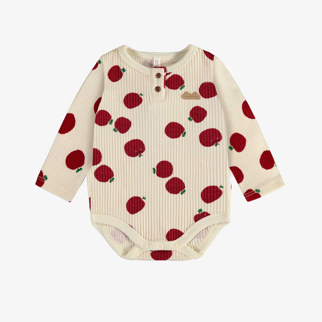 Souris Mini Long Sleeve Bodysuit - Red Apple