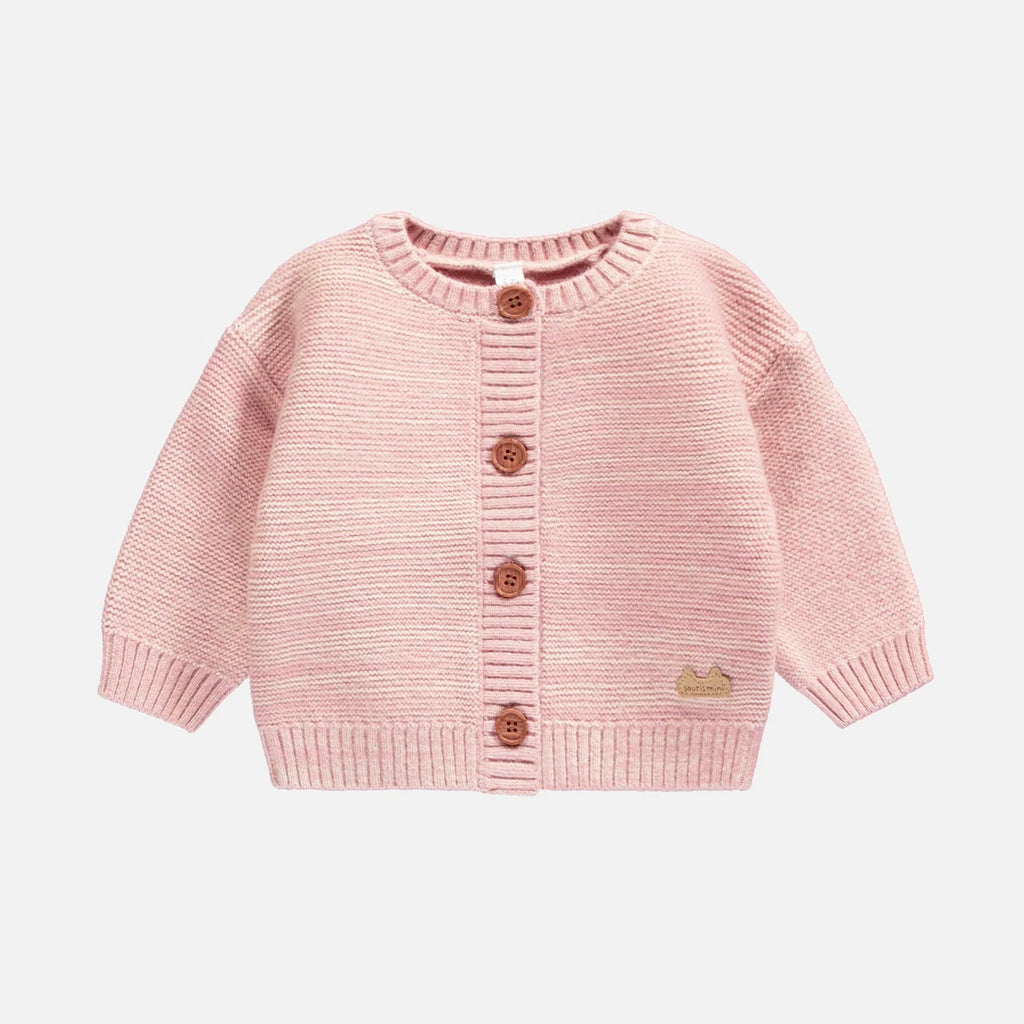 Souris Mini Knit Vest Mottled Fabric - Pink