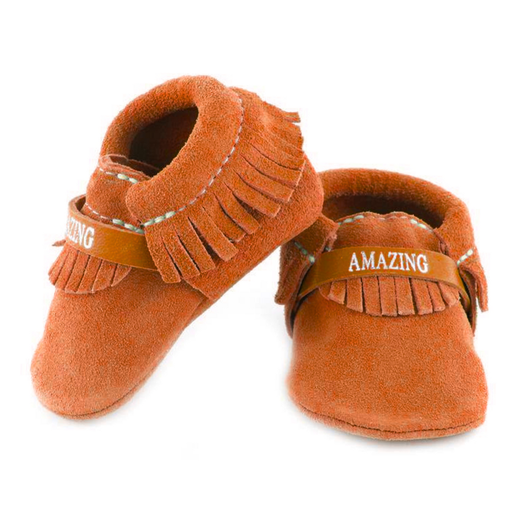 First Steps Inspire Moccasins = Brick