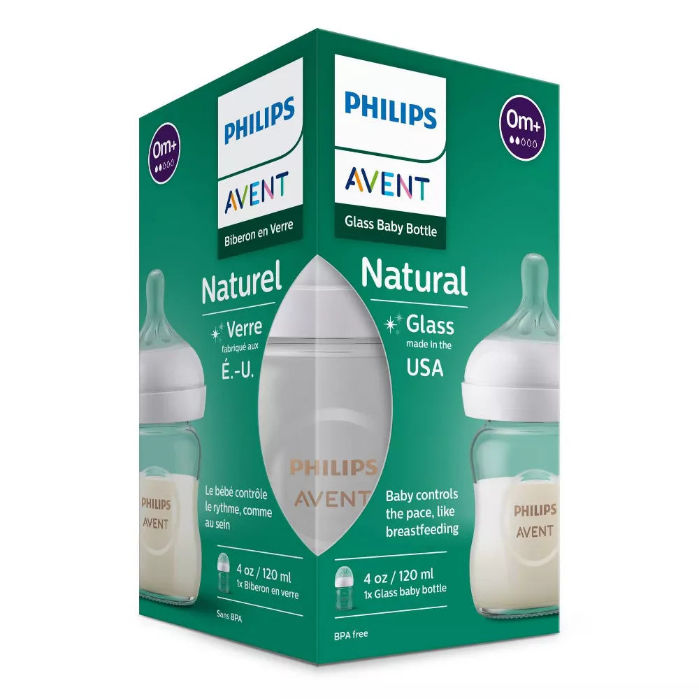 Avent Glass Natural Bottle 4oz 0m+ - 1 Pack –