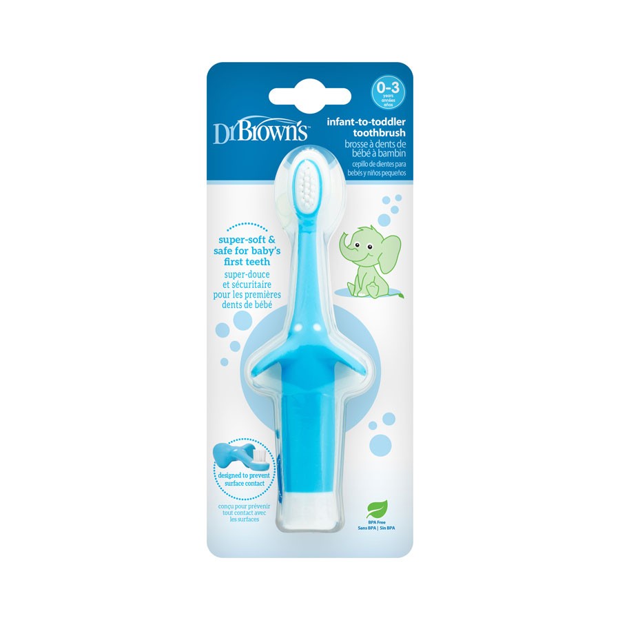 Dr Brown's Infant-To-Toddler Toothbrush Elephant - Blue