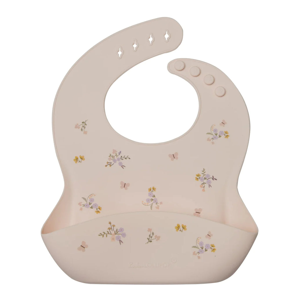 Loulou Lollipop Silicone Bib - Ditsy Floral Printed