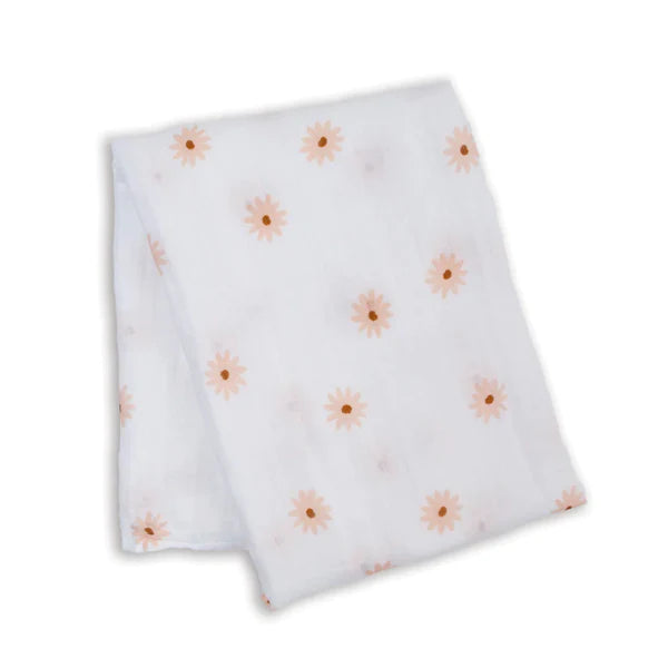 Lulujo Swaddle Blanket Muslin Cotton - Daisies 100cmx100cm