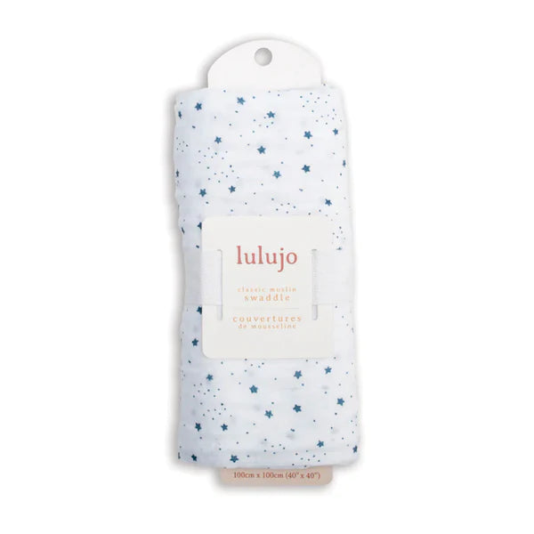 Lulujo Swaddle Blanket Muslin Cotton - Star 100cmx100cm