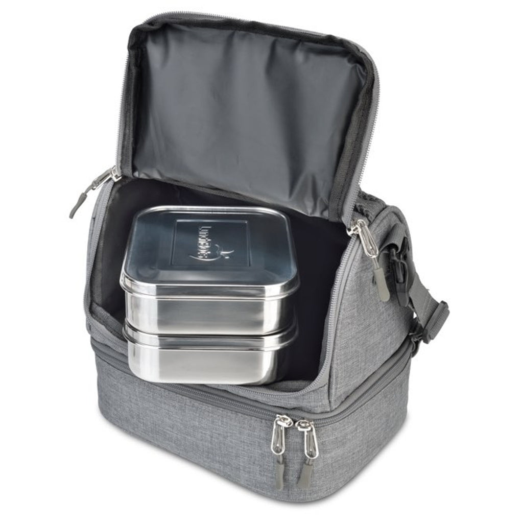 Lunchbots 2-Compartment Lunch Bag - Gray