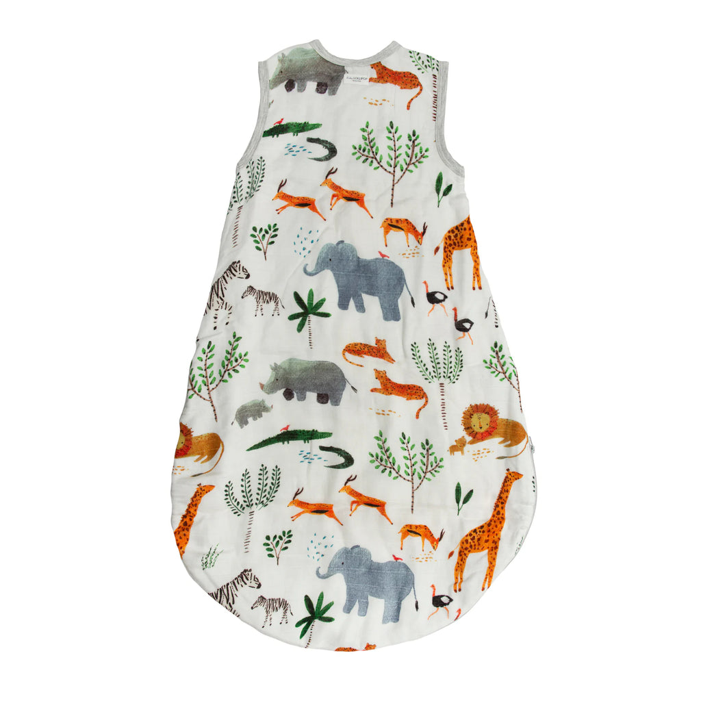 Loulou Lollipop Lightweight Muslin Sleep Bag - Safari Jungle