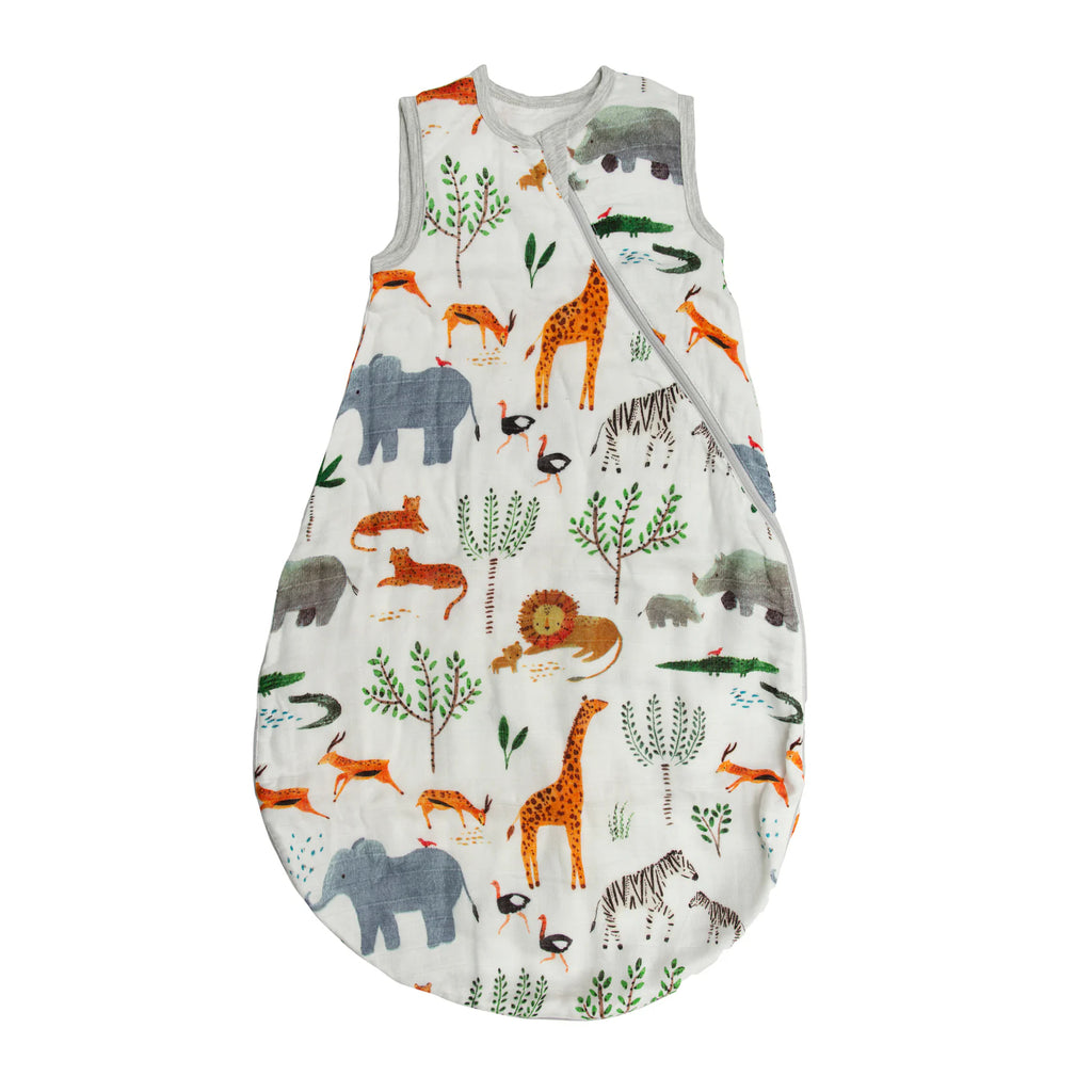 Loulou Lollipop Lightweight Muslin Sleep Bag - Safari Jungle