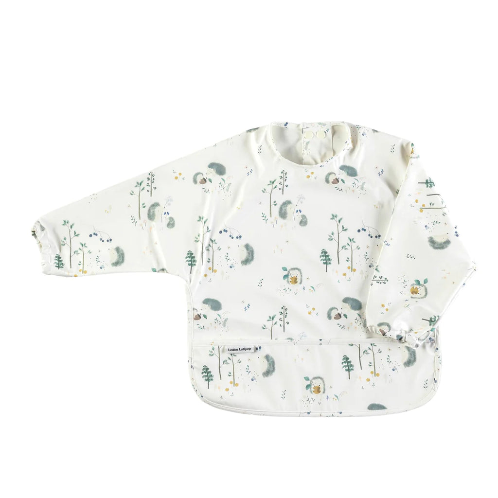 Loulou Lollipop Long Sleeve Waterproof Bib - Hedgehogs