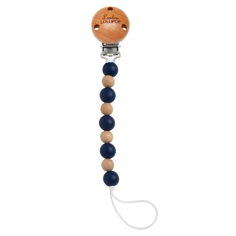 Loulou Lollipop Celeste Pacifier Clip - Navy