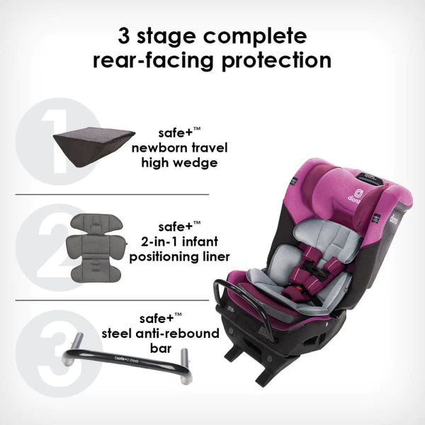 Diono Radian 3QX Latch Convertible Car Seat Purple Plum