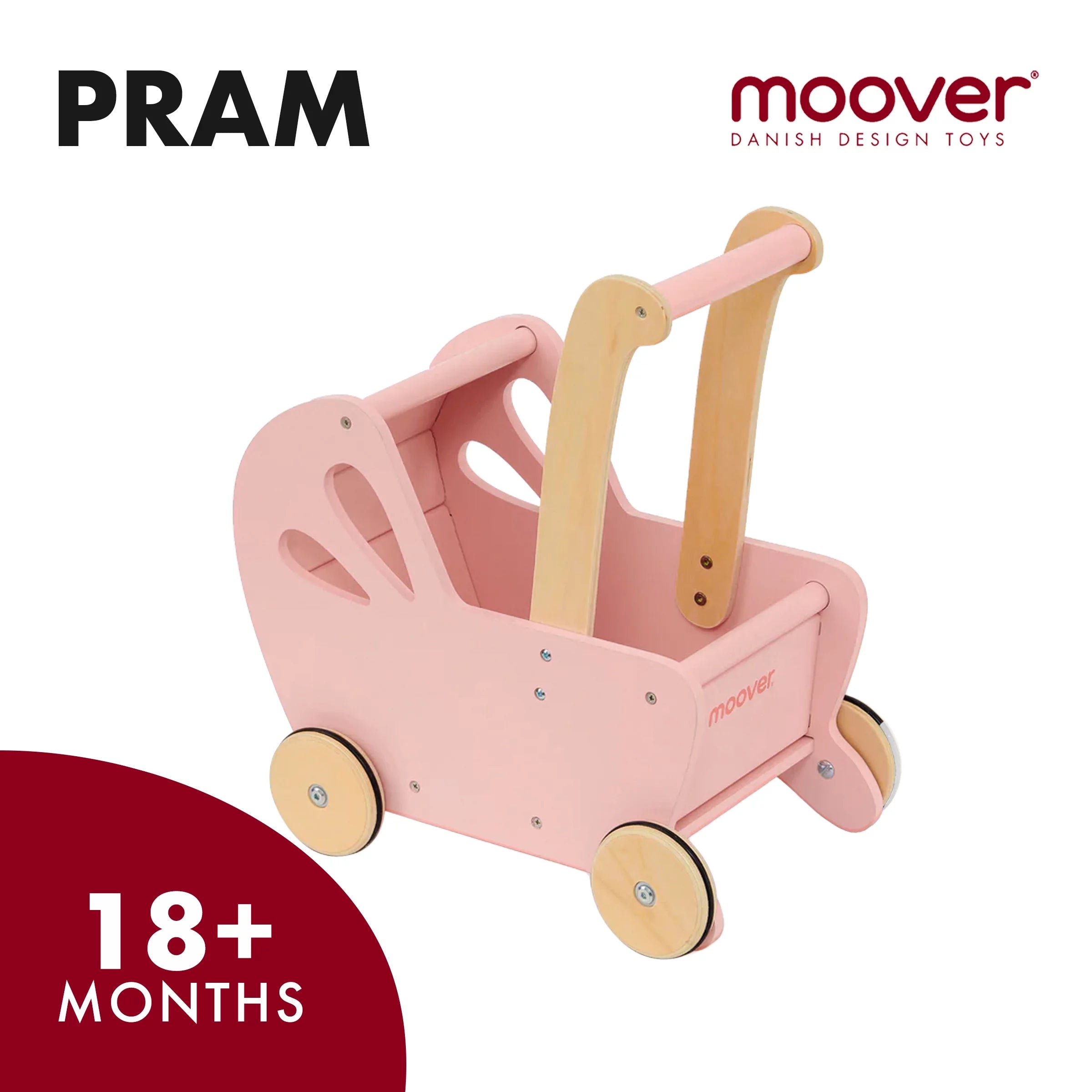 Moover Traditional Doll Pram Pink Babyrama