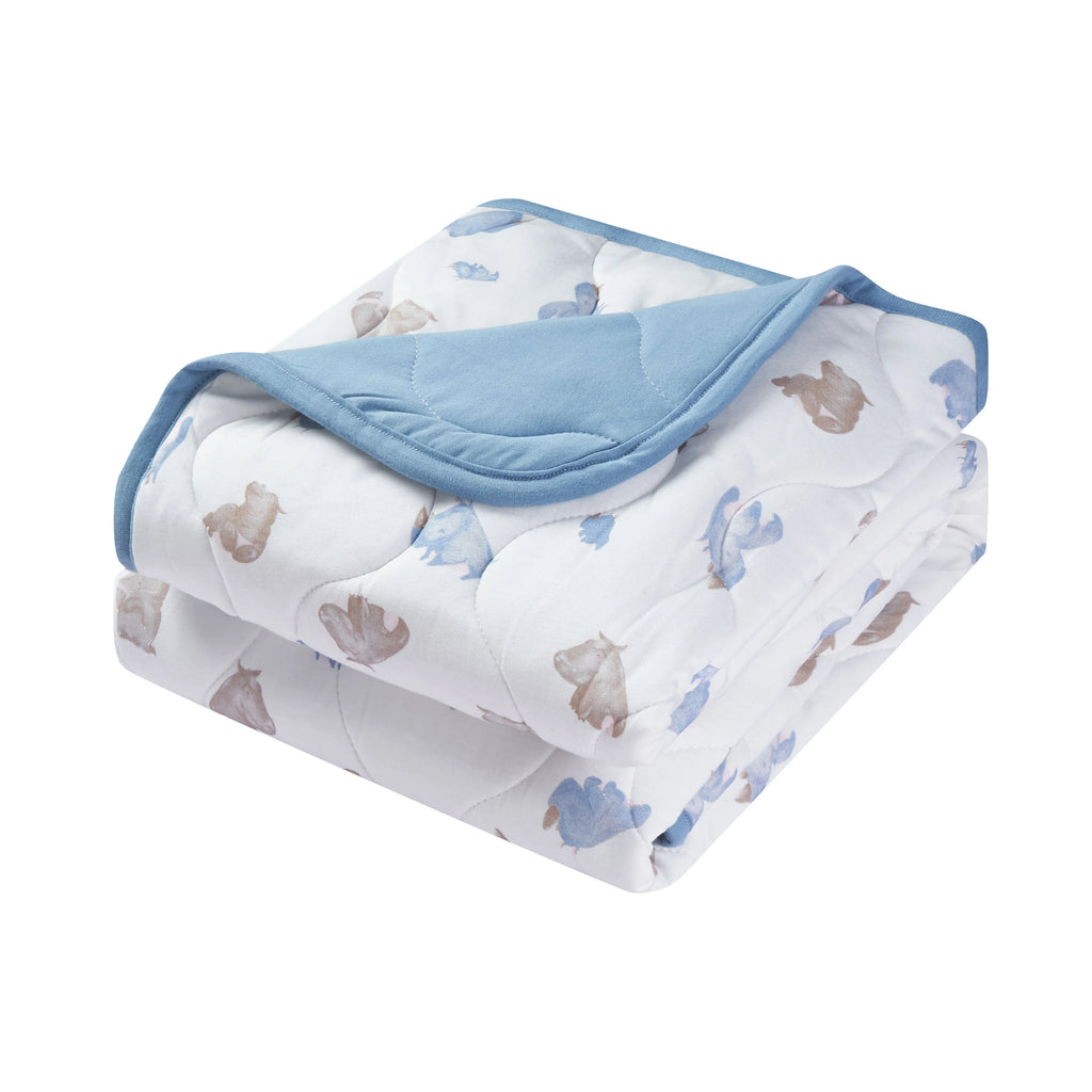 Nest Designs Quilted Bamboo Winter Blanket 3.2T Small - Rhino Hippo 110x140cm