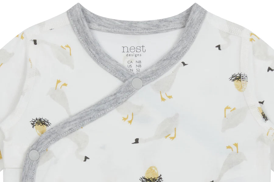 Nest Designs Bamboo Long Sleeve Kimono Onesie - Goose&Egg Newborn