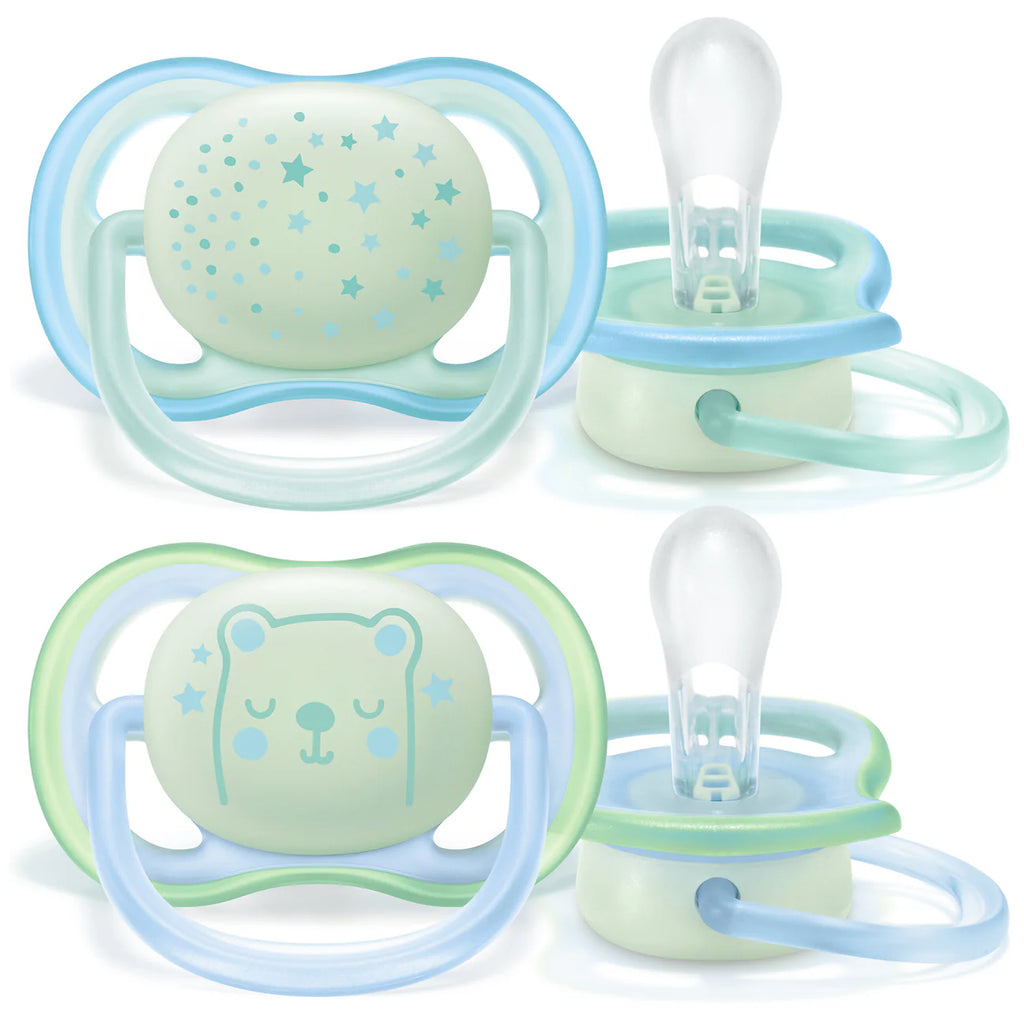 Avent Ultra Air Pacifier Nighttime 2pk - Blue/Green 0-6M