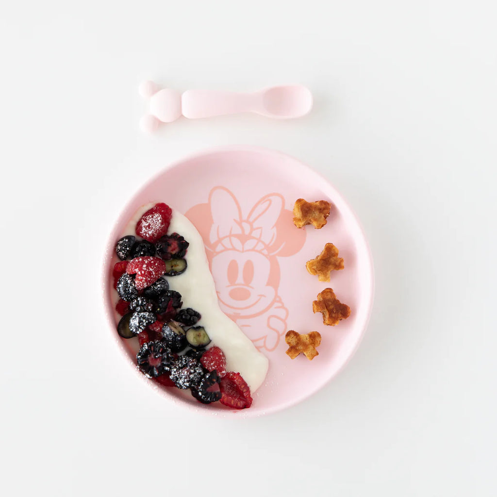 Bumkins Silicone Plate+Spoon Set:Disney Minnie Mouse