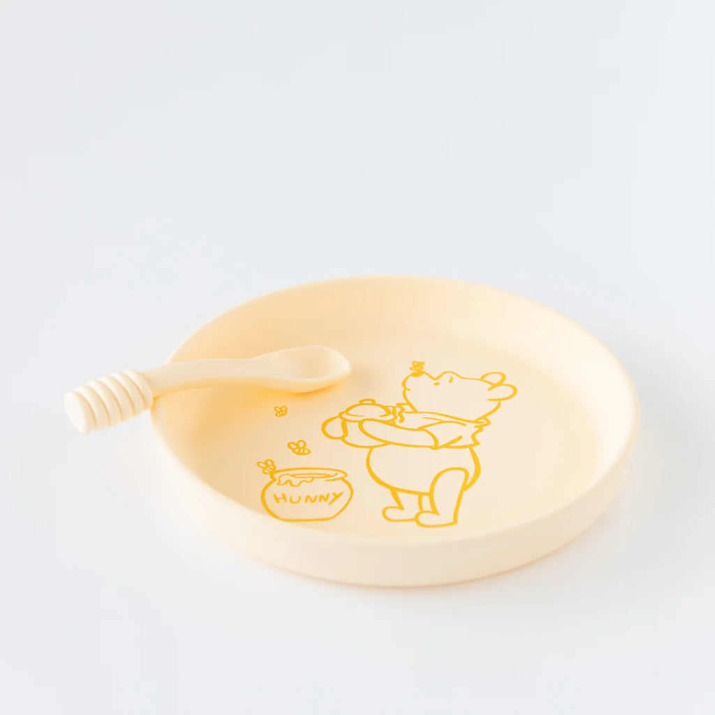 Bumkins Silicone Plate+Spoon Set:Disney Winnie The Pooh