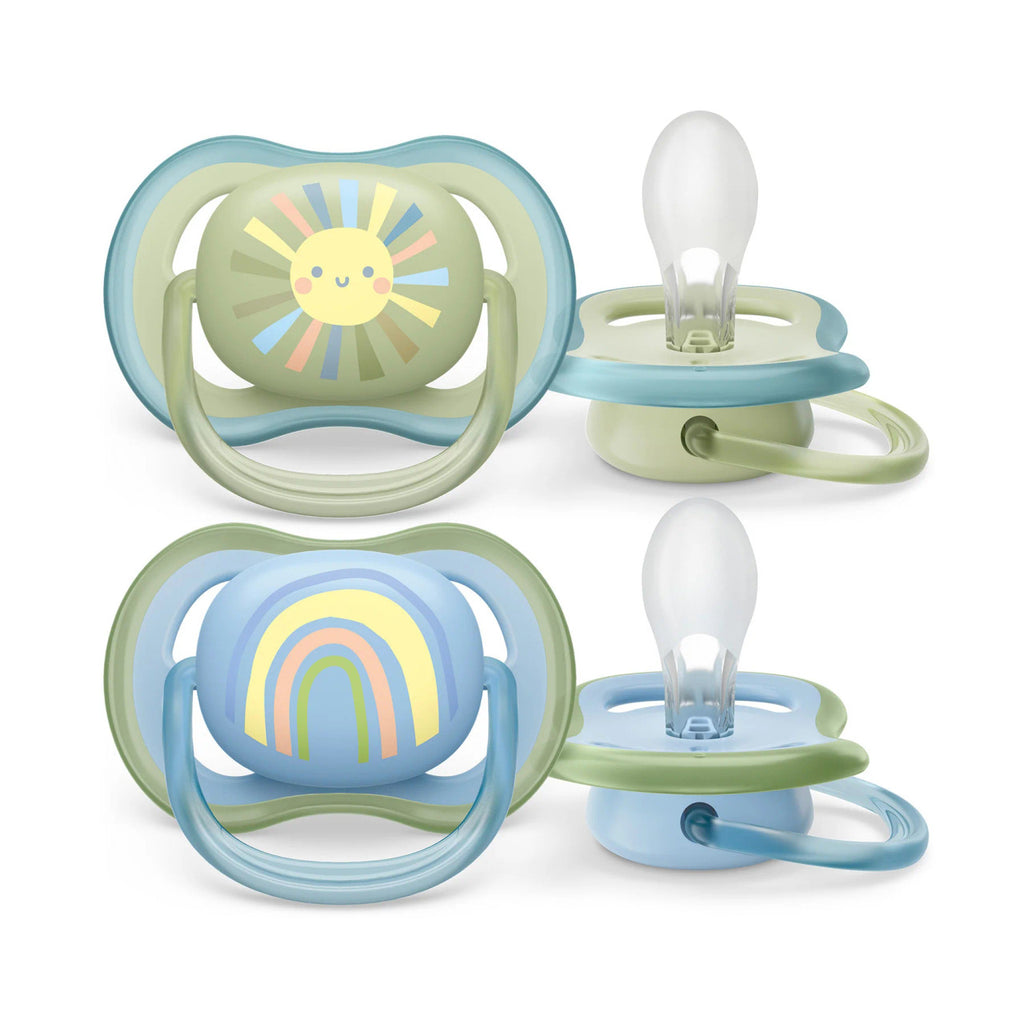 Avent Ultra Air Pacifier 2PK 0-6M - Sun Blue Rainbow