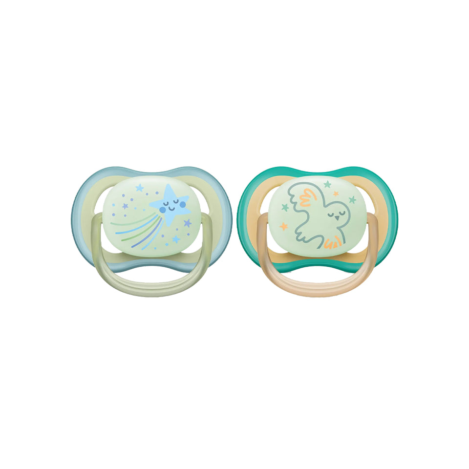 Avent Ultra Air Pacifier Night 2PK 0-6M - Star+Moon