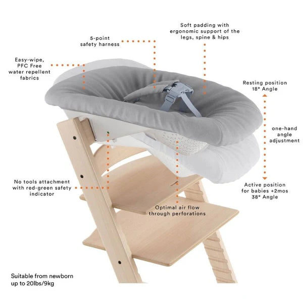 Stokke Tripp Trapp 2 High Chair With New Born Set - Natural