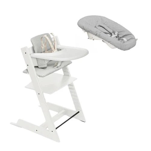 Stokke Tripp Trapp 2 Complete + Newborn Set - White/Nordic Grey