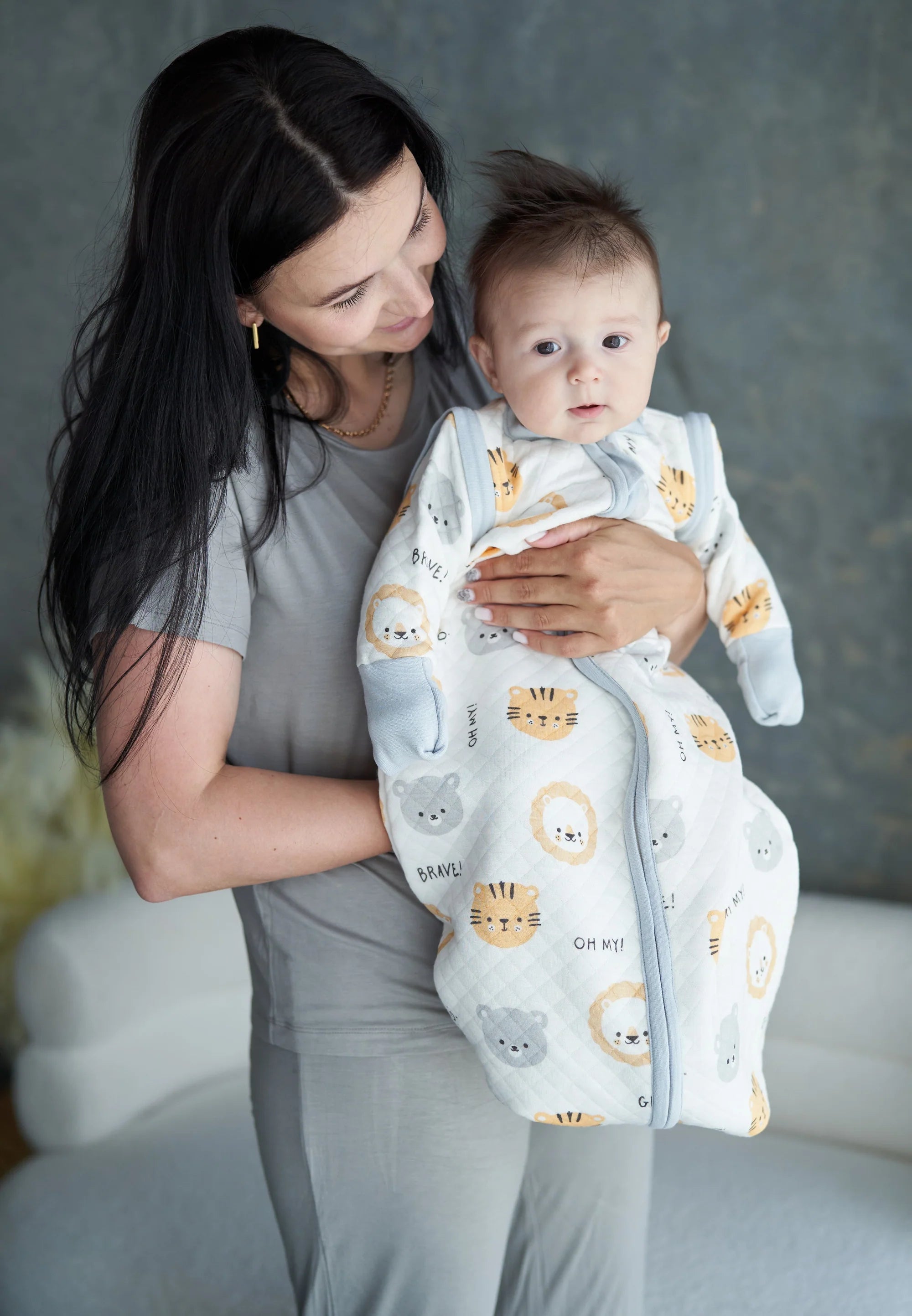 Silkberry Baby 1 TOG Bamboo Sleeping Sack w Detachable Sleeves Lion Babyrama