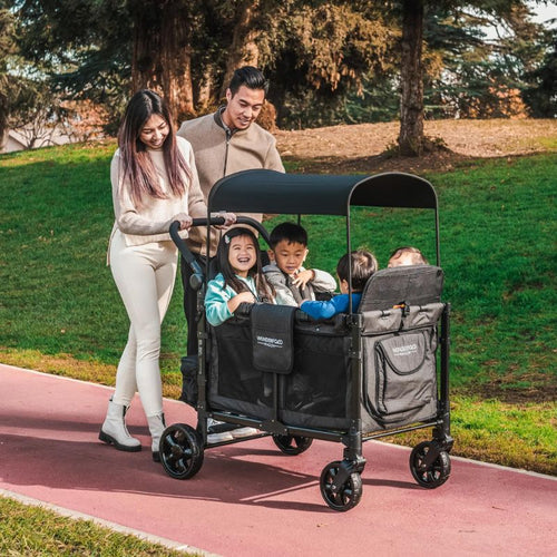 WonderFold W4 Elite Quad Stroller Wagon Volcanic Black Babyrama